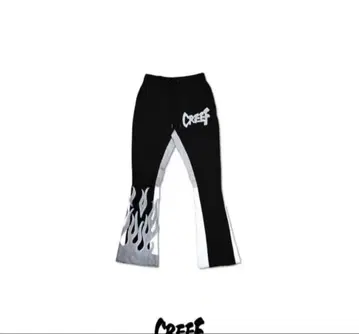 CREEF 조거 팬츠 불꽃 디자인 xs