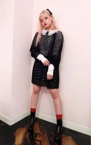 케이티 펑키 니트 블랙 프리 사이즈