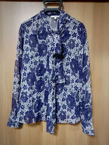 NARACMICIE 레이스 패턴 쉬폰 블라우스