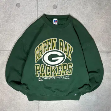 러셀 맨투맨 90s USA제 앞V 가제트 패커스 삼단 프린트