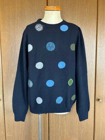 KOON 이탈리아 브랜드 남성용 도트 무늬 니트 스웨터