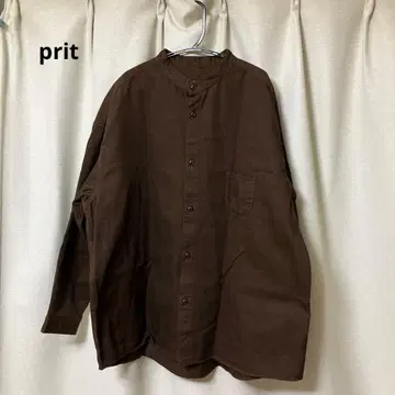 prit 프릿 소프트 카츠라기 셔츠 블라우스 브라운