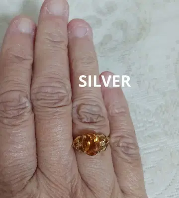 오렌지 컬러 SILVER 반지