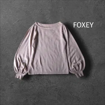 FOXEY 폭시 캐시미어 실크 벌룬 슬리브 니트 탑