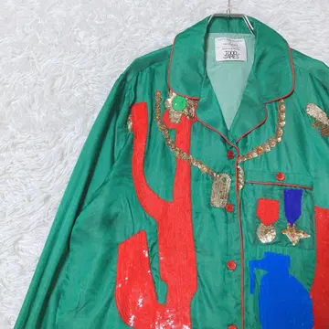 레어 [페이스 커넥션] 콜라보 토드 제임스 파자마 셔츠 장식 M