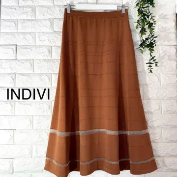 INDIVI 니트 스커트 새상품급 인디비 롱 플레어 스커트