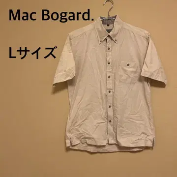 Mac Bogard/남성용/반팔/셔츠/베이지/무지/앞 버튼