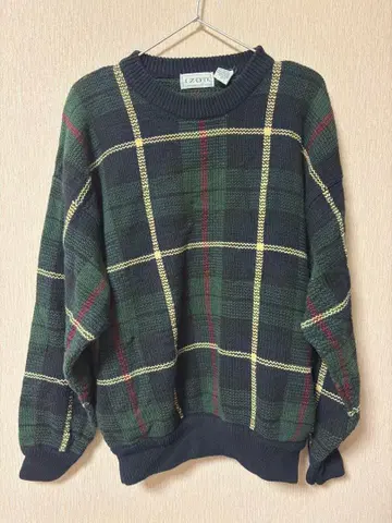 IZOD 체크 무늬 긴팔 스웨터