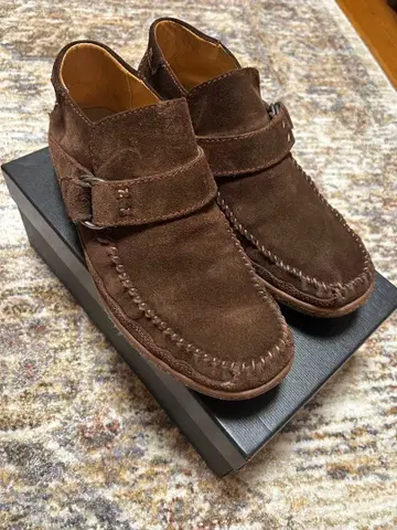 REGA 브라운 로퍼 백 스킨 스웨이드