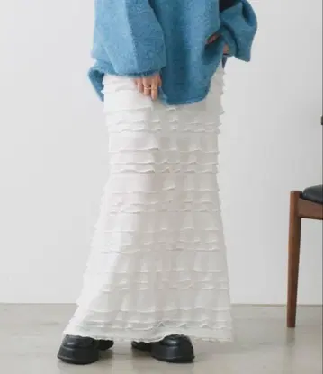 Kastane 슬림 컷프릴 I라인 스커트