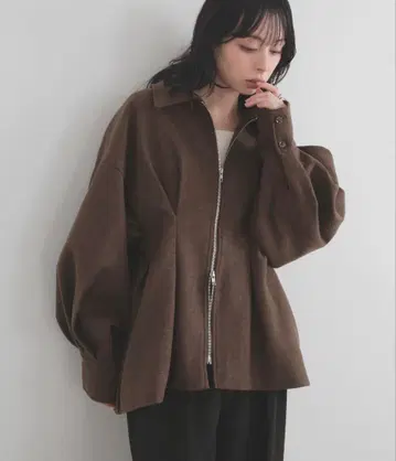 [ LIAN ] 허리 턱 더블 지퍼 블루종