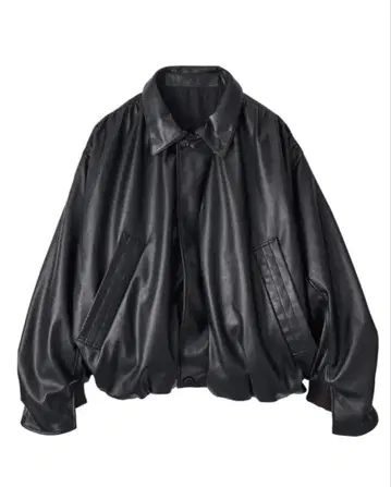 voluminous leather jacket(unisex)/black