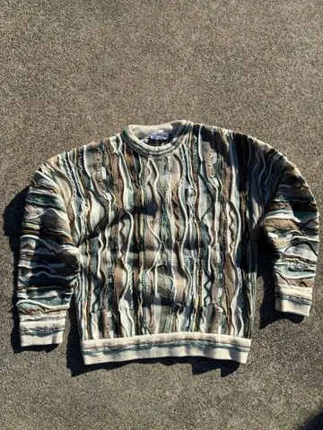 SWAG 3D 니트 COOGI 스타일 L 화이트 그린 23 호주산