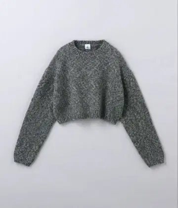 ROKU 6 울 얀 프린트 니트 그레이