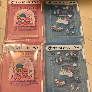 산리오 복권 리틀트윈스타 파일 케이스 핑크 블루 4개 세트