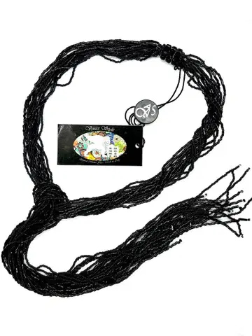 [ 이탈리아제 ] 블랙 베네치안 유리 라리엣 롱 목걸이 증명 택 포함