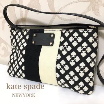 [ 새상품급 ] 케이트 스페이드 숄더백 사선 흑백 패턴 미니백