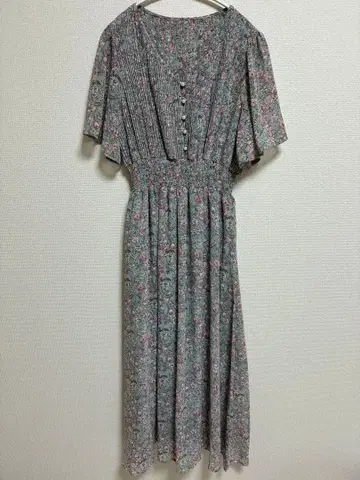 완판템 내추럴 꾸뛰르 플레어 슬리브 고급 원피스 꽃무늬 롱