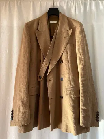 DRIES VAN NOTEN 린넨 더블 브레스트 자켓 50