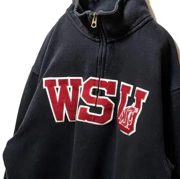 잔스포츠 WSU 로고 자수 하프 지퍼 맨투맨 트레이닝복 블랙 구제 의류