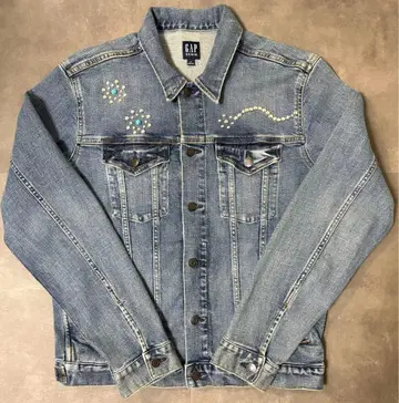 새상품급 GAP 데님 자켓 G 스터드 장식 인기 꽃무늬 M 사이즈