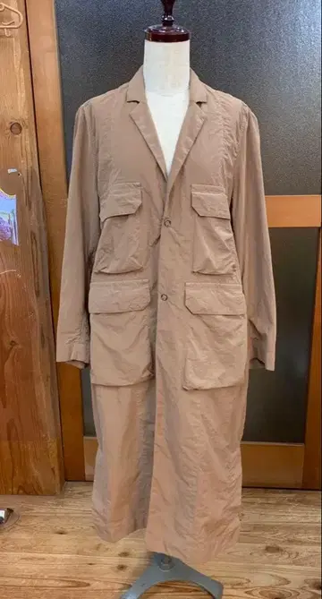 새상품급  FIRMUM 나일론 롱 코트 일본제