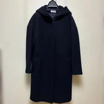 PLST 네이비 후드 부착 코트