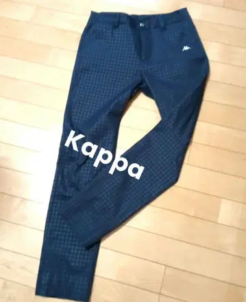 Kappa 네이비 체크 무늬 팬츠