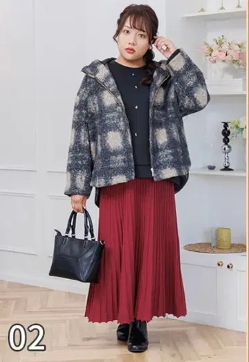 시마무라 hina 스타일 체크 코트