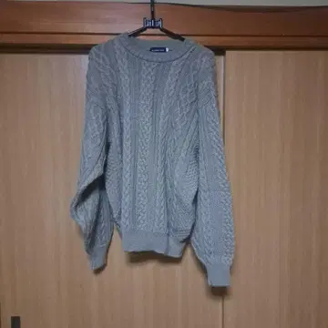 RANDOM HOUSE 그레이 그린 케이블 니트 스웨터 긴팔