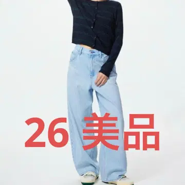 유니클로 배기 커브 청바지 26