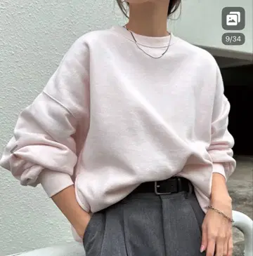 andme 속기모 볼륨 소매 맨투맨 상의