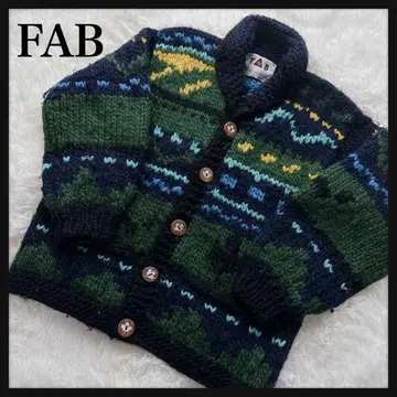[레어 디자인] FAB 코위찬 가디건 캐나다제 울 L 사이즈 상당