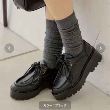 CHiCO 블랙 통굽 레이스업 로퍼 M 사이즈