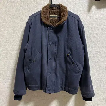 ALPHA 알파 밀리터리 L 네이비 보아 덱 자켓