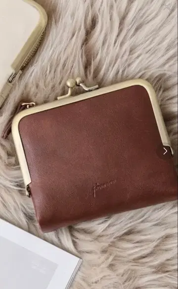 [ FUNALIVE ] 브라운 가죽 가마구치 지갑 컴팩트 멋짐 심플