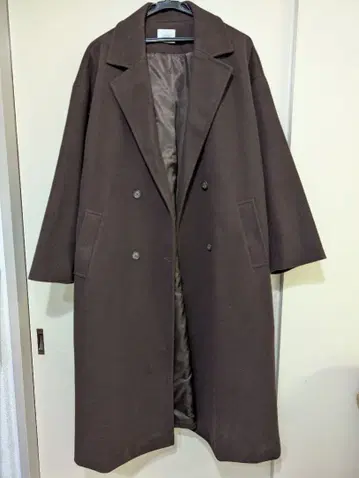 LOWRYSFARM 브라운 더블 브레스트 롱 코트