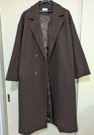 LOWRYSFARM 브라운 더블 브레스트 롱 코트