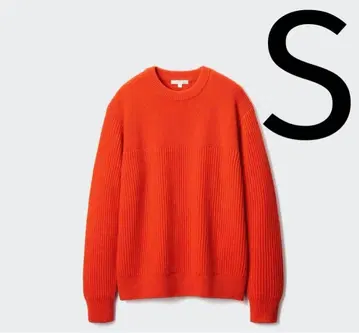 완판템 택 포함 새상품 유니클로 리브 크루넥 스웨터 JWA 오렌지 S