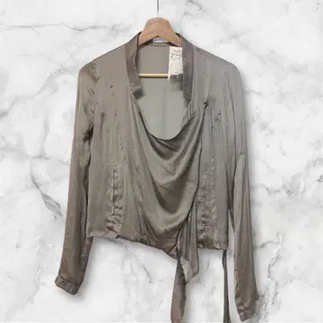 그레이 드레이프 디자인 가디건 긴팔 38