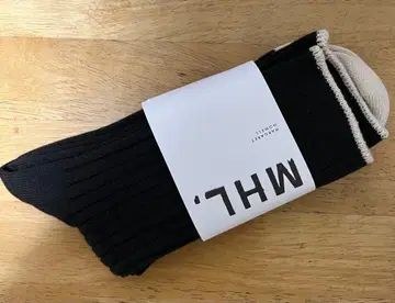 [ 익명 배송 ] [ 미사용 새상품 ] MHL. 코튼 삭스 블랙