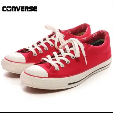 컨버스 올스타 캠퍼스 스니커즈 페이즐리 무늬 빨간색 26.5cm