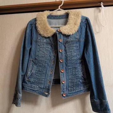 프랑슈리페 퍼 포함 데님 자켓