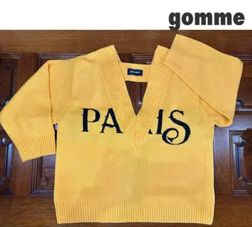 고무 W/Ac 니트 V넥 에이프런 풀오버