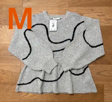 새상품 시마무라 yuna 뉴앙스 니트 풀오버 베이지 M