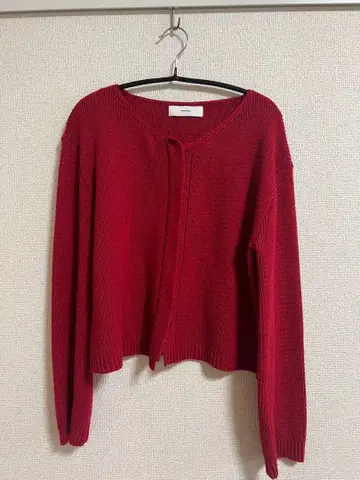 OHTORO 레드 긴팔 가디건