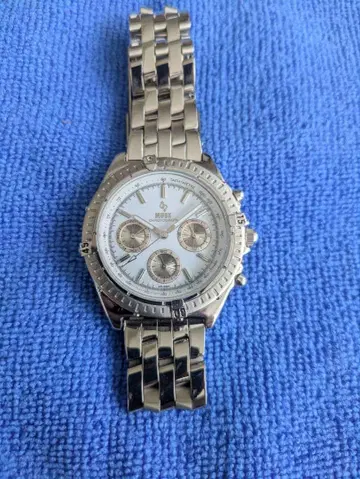 MUSK 실버 쿼츠 손목시계 정크 작동품