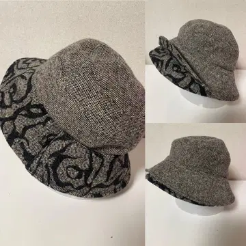새상품급 루미나레 버킷 햇 트위드 [일본제] 그레이와 블랙