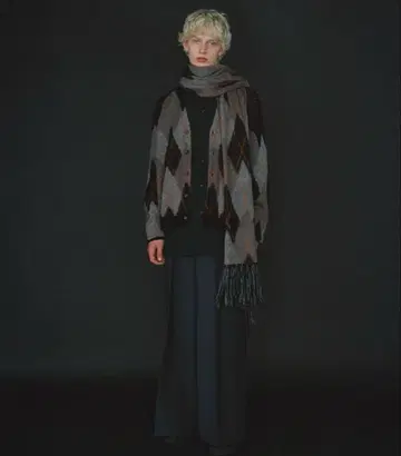 LAD MUSICIAN 풀오버 ARGYLE 니트 BLACK 새상품