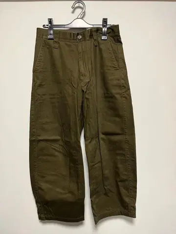 올리브 치노 팬츠 와이드 W28